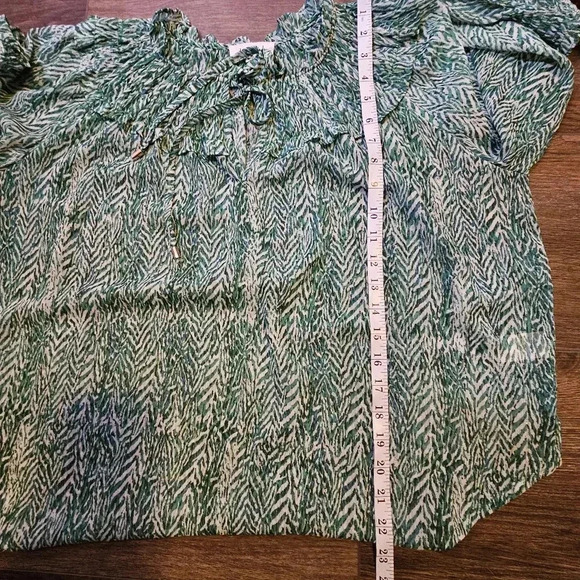 THML Blouse SZ M Lily Floral Flutter, Semi Ruffles,Smocked Sleeves,Boho,Peasant - Picture 11 of 11